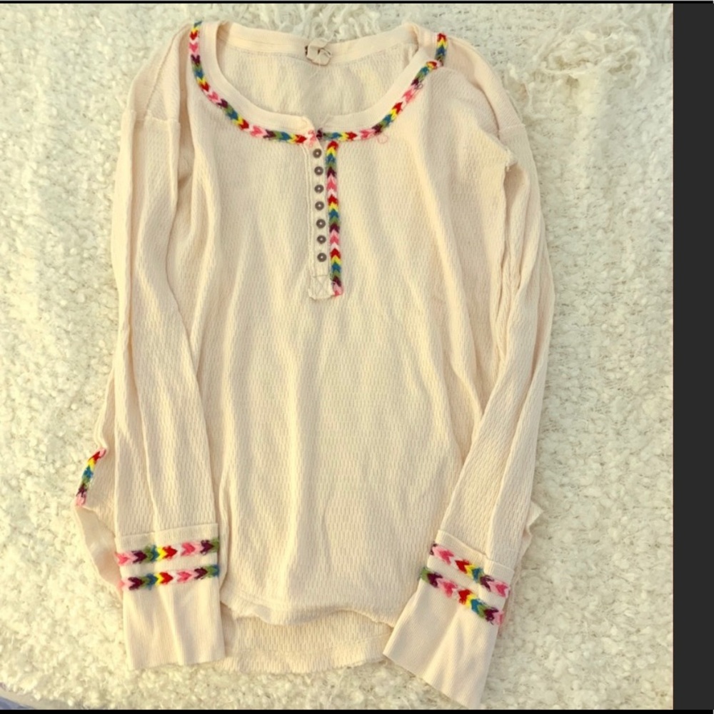 Light pink free people rainbow thermal L